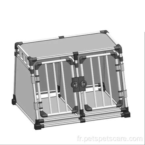 Pet Cage Dogs cat Travel Porte-bagages en métal à double porte